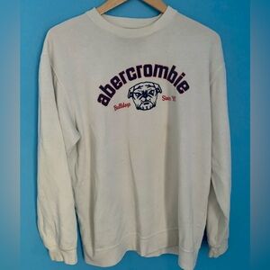 Abercrombie & Fitch Vintage Y2k Graphic Sweatshirt Bulldog Spellout Size XL